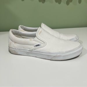 White Slip On Vans